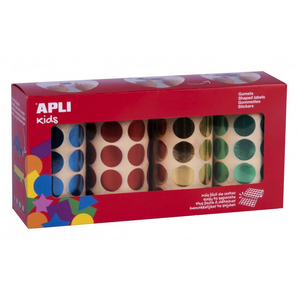 Apli 102410 Pack 4 Rollos Gomets Redondos Ø20 mm