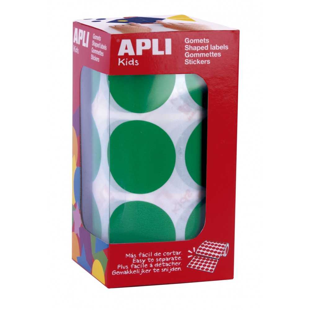 Apli 17862 Rollo Gomets Redondos Verdes XL Ø33 mm