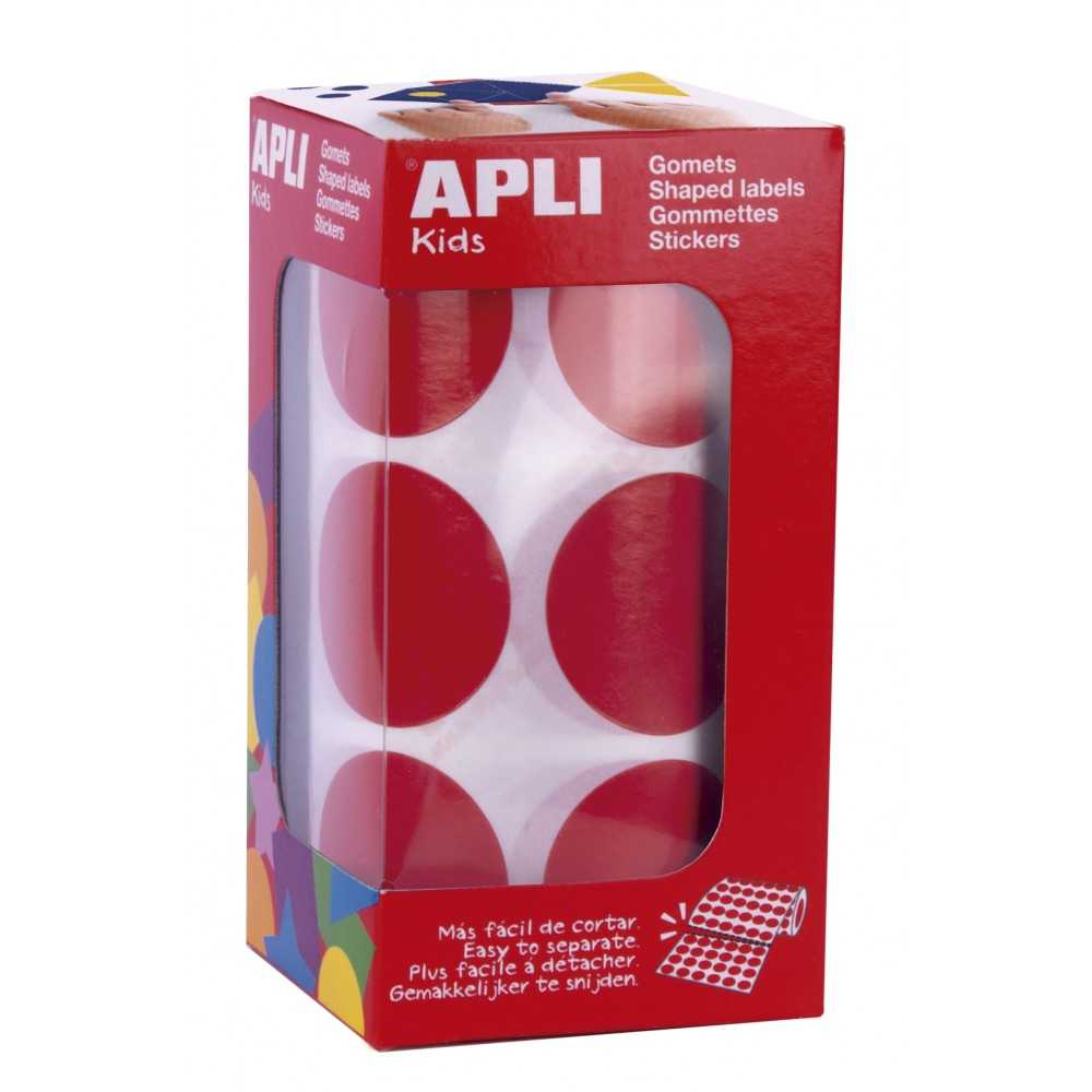 Apli 17863 Rollo Gomets Redondos Rojos XL Ø33 mm