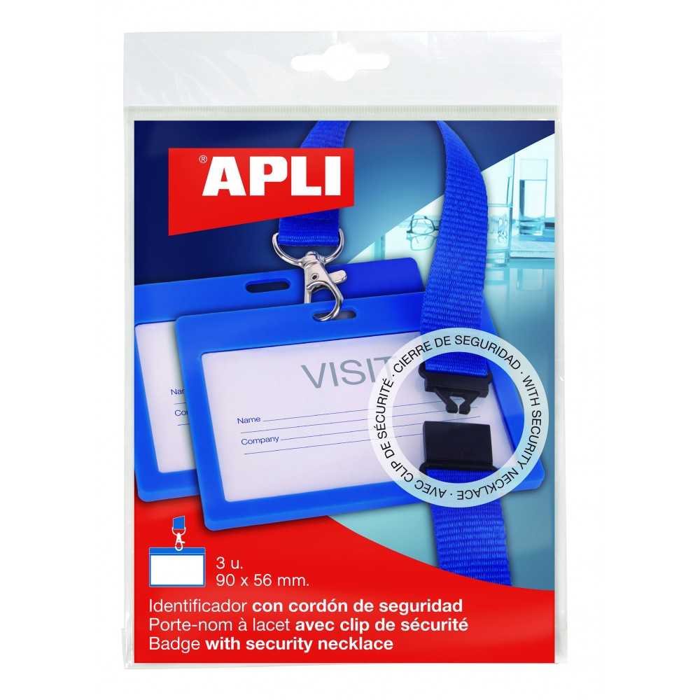 Identificadores Con Cordón Azul 102x75 mm 3 Uds Apli 17839