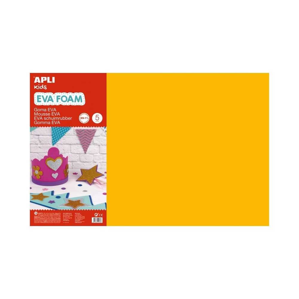 5 Hojas Goma Eva Color Naranja 60x40cm Apli 12758 Compraetiquetas