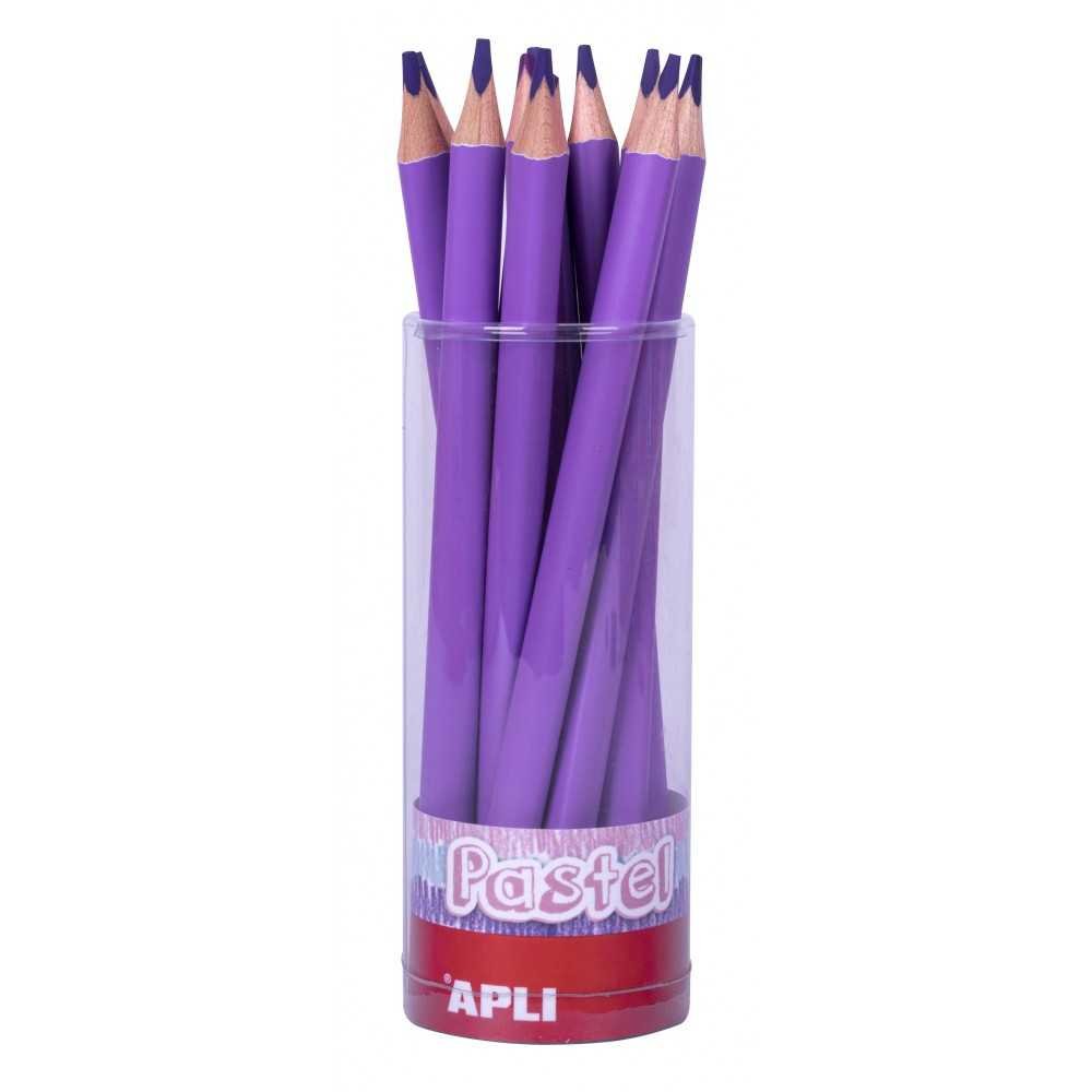 Tubo 18 Lápices Jumbo de Color Lila Pastel Apli 18054 COMPRAETIQUETAS