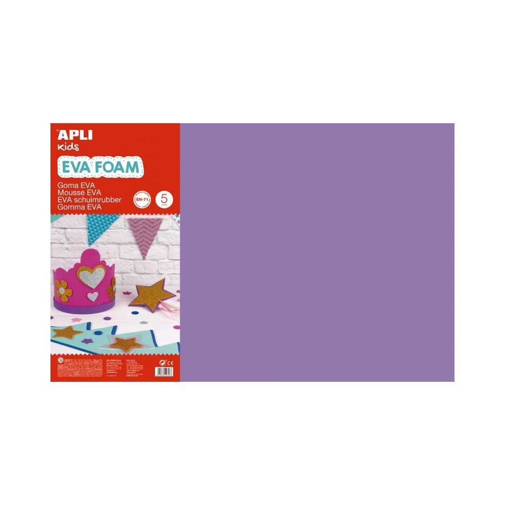 5 Hojas de Goma Eva Color Lila 60x40 cm Apli 12767 Compraetiquetas