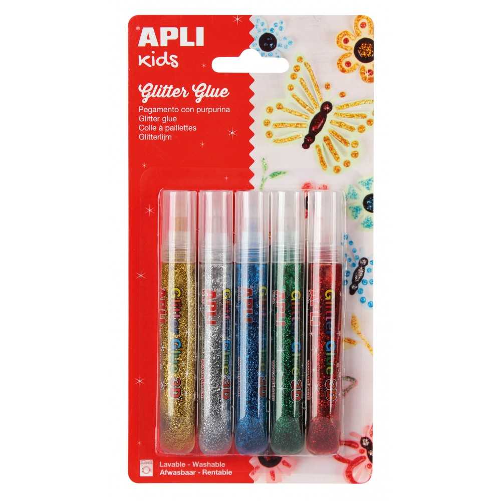Pegamento Purpurina Colores Metalizados 5 Uds Apli 13223