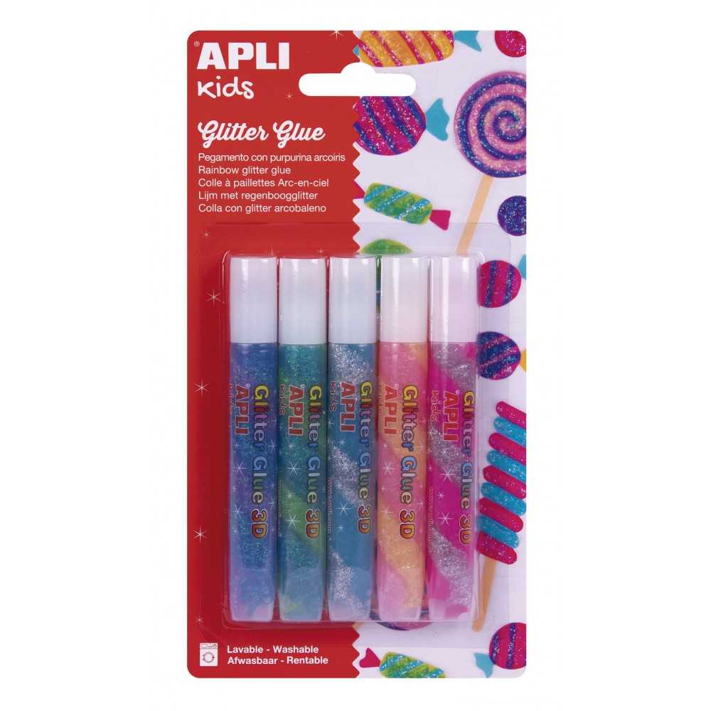 Pegamento Purpurina Colores Arcoíris 5 Uds Apli17611