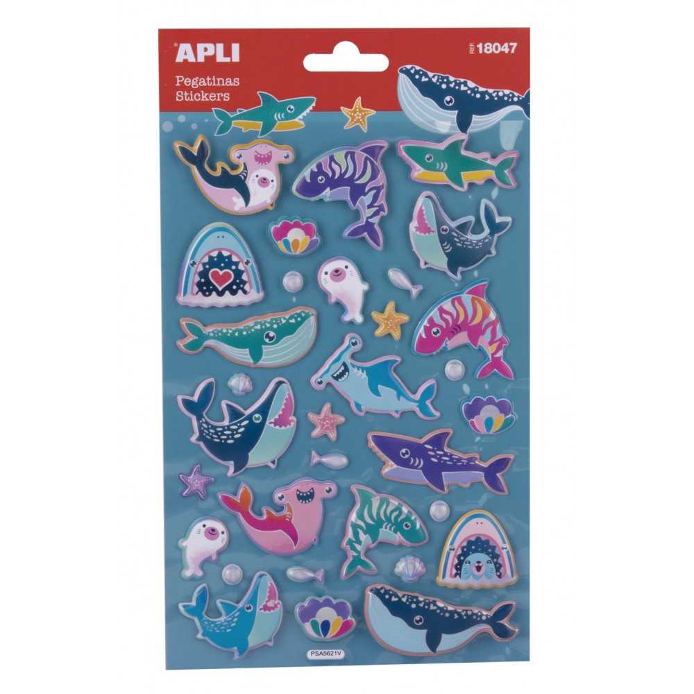 Pegatinas Temática Animales Marinos 1 Hoja Apli 18047