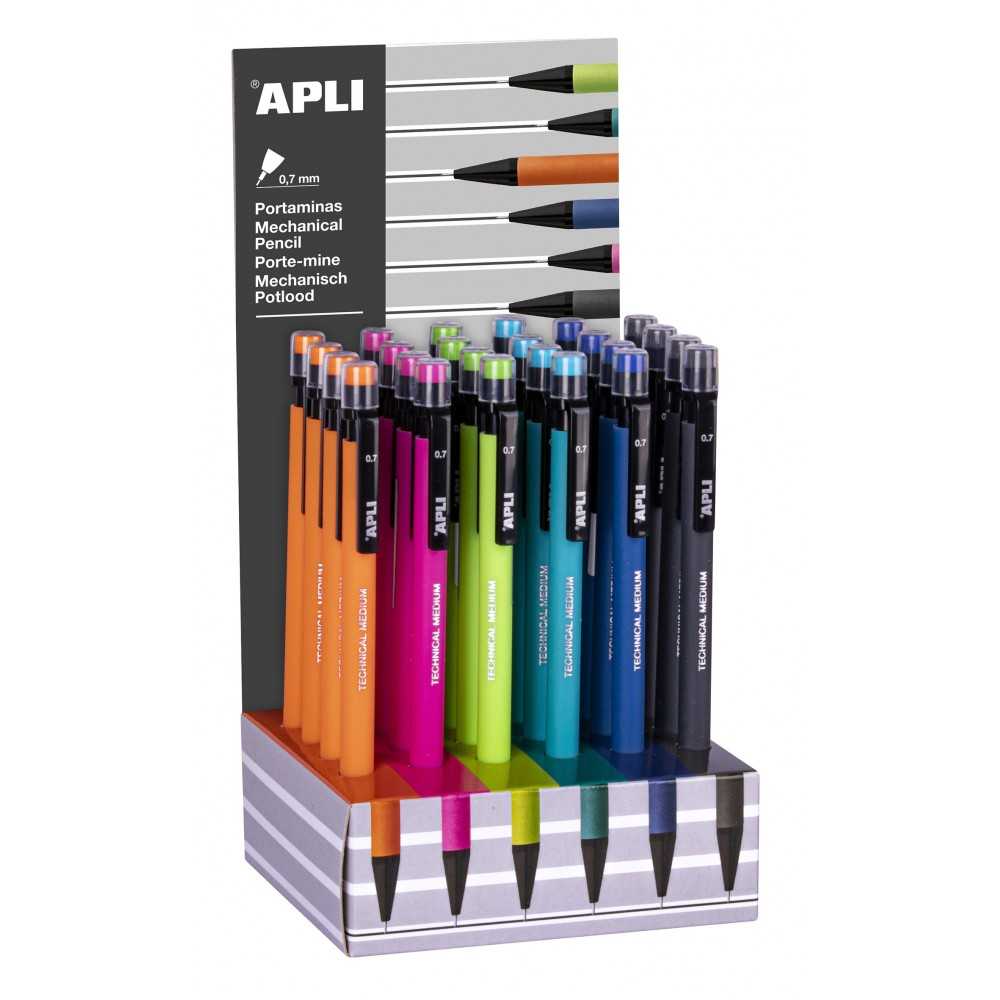 6 Portaminas de 0,7mm Colores Surtidos Apli 17878 Compraetiquetas