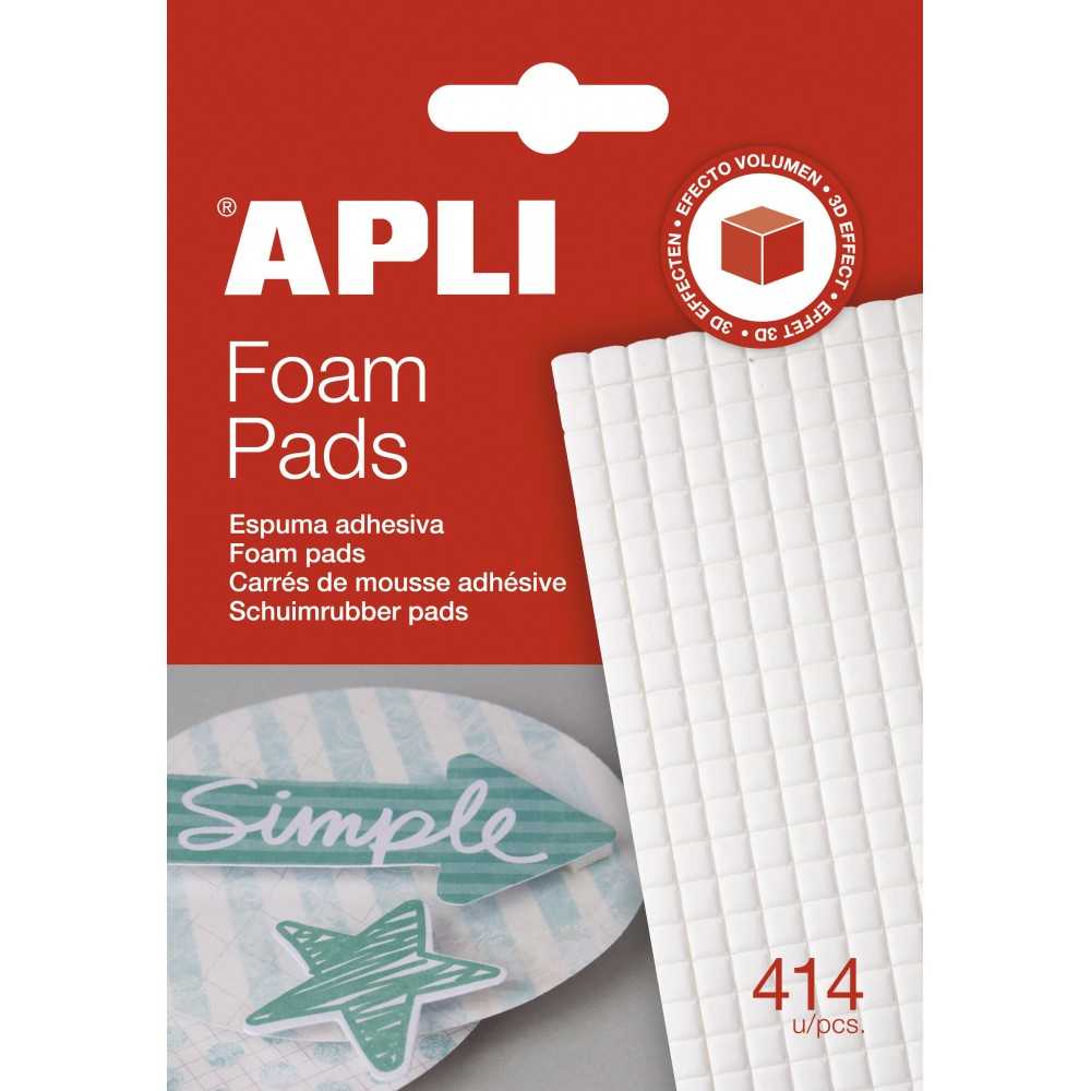 Adhesivos de Foam 3D 5x5mm Color Blanco Apli 13814
