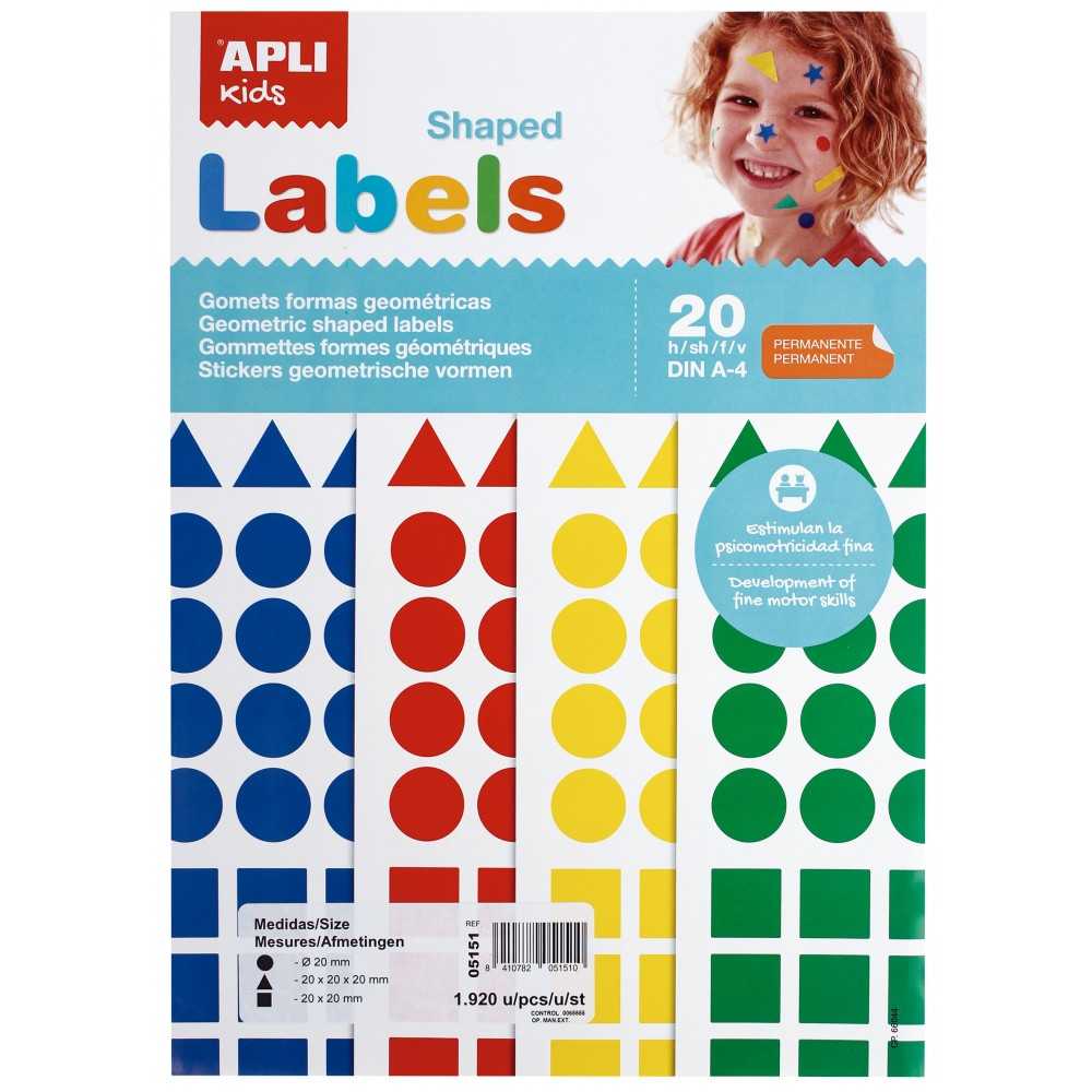Apli 05151 Bolsa Gomets Formas Geométricas 20 mm 20H
