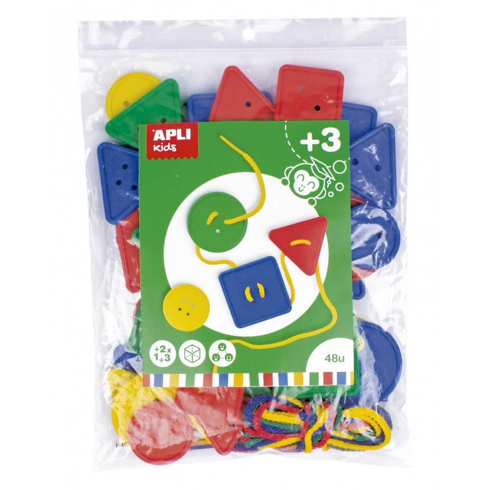 Juego Botones Plástico Ensartables Apli 17492
