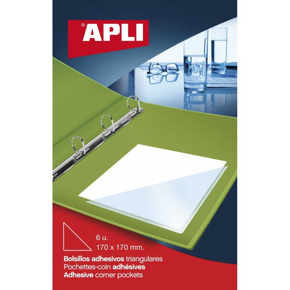 Bolsillos Autoadhesivos Forma Triangular 170x170 mm Apli 02590