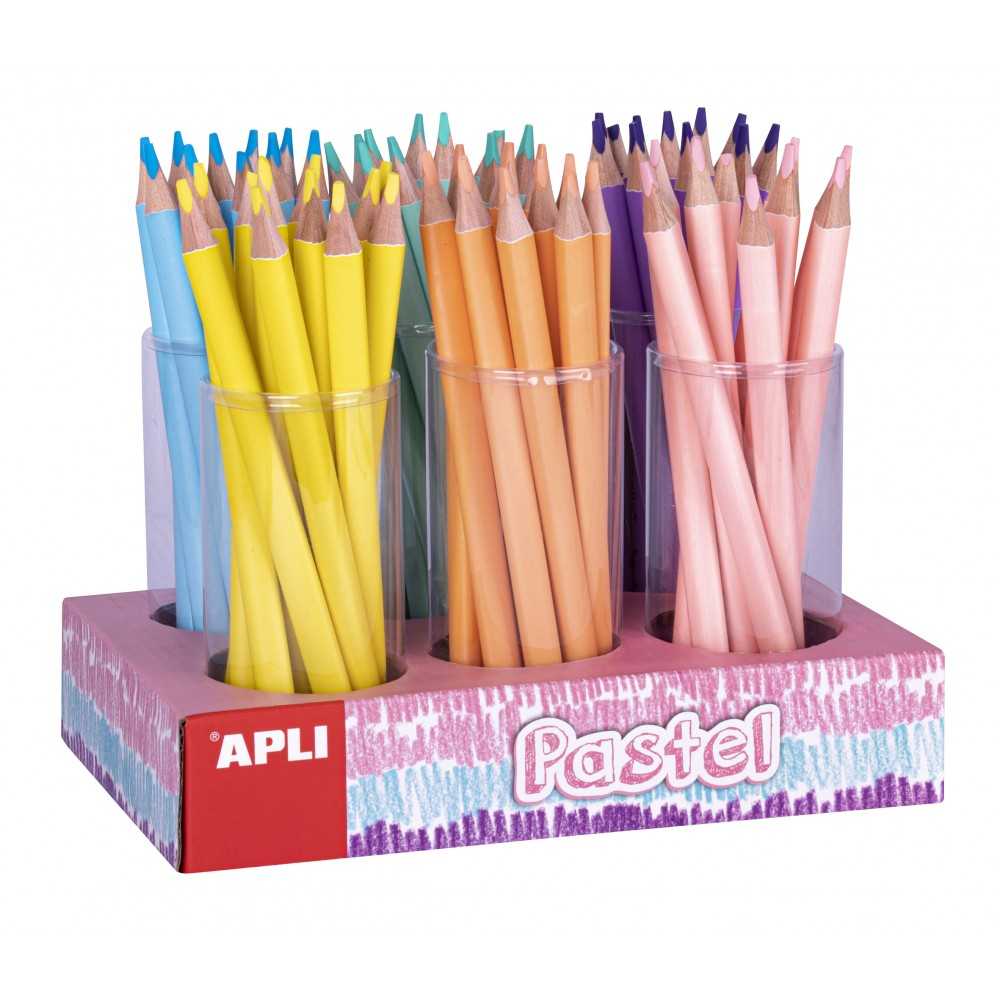 Pack 108 Lápices Jumbo de Colores Pastel Apli 18052 Compraetiquetas