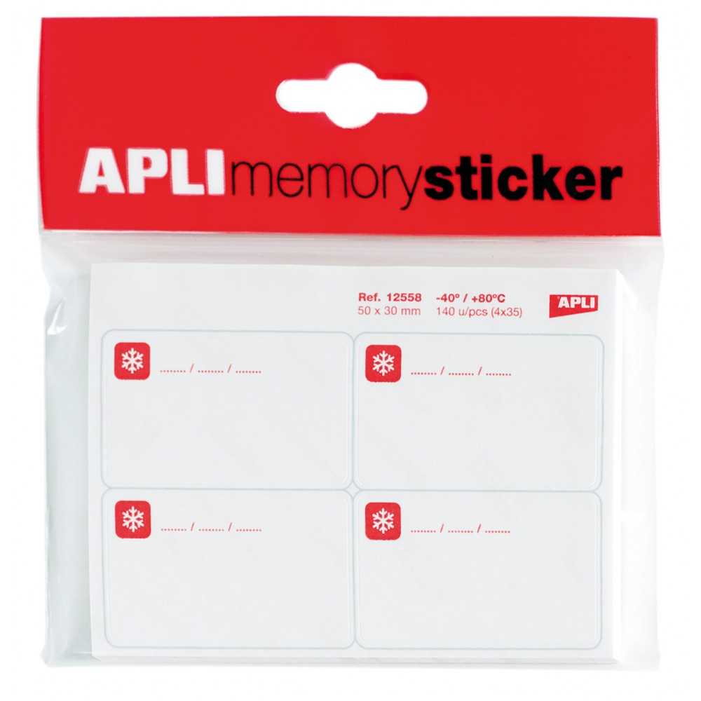Apli 12558 Etiquetas Blancas Especial Congelador 50x30 mm