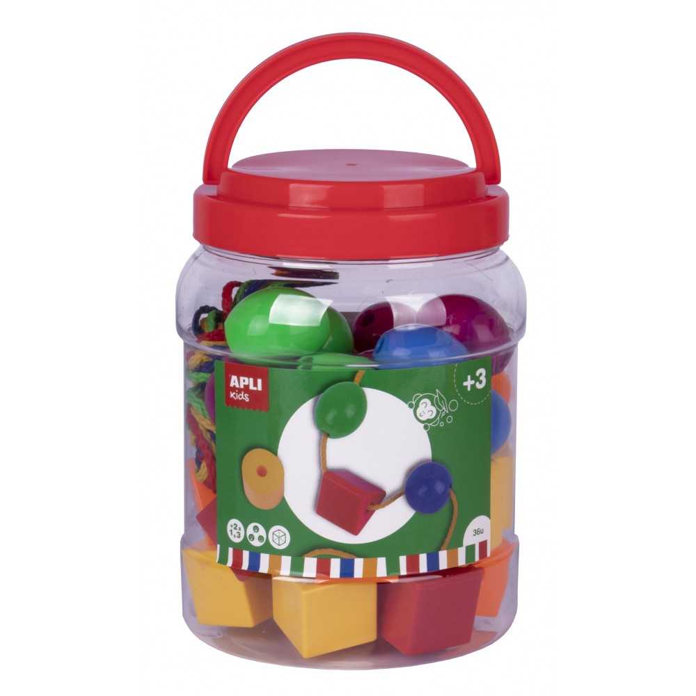 Kit Formas Geométricas Ensartables Colores Surtidos Apli 18215