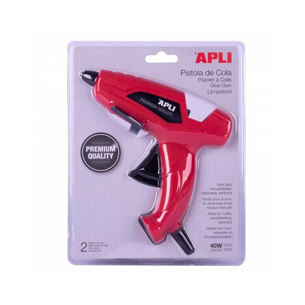 Pistola de Cola Termofusible 40w + 2 Barras Apli 13942