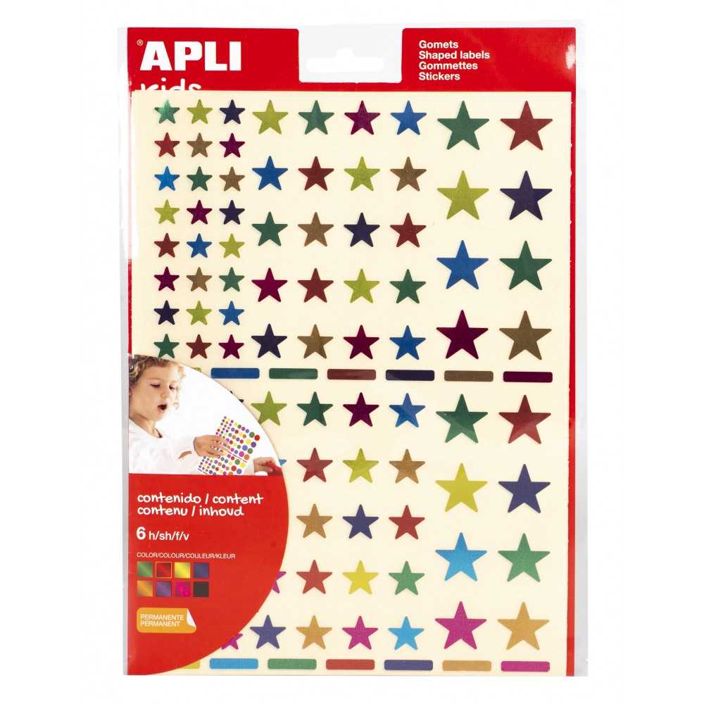 Apli 18396 Bolsa Gomets Estrellas Multicolor 6H