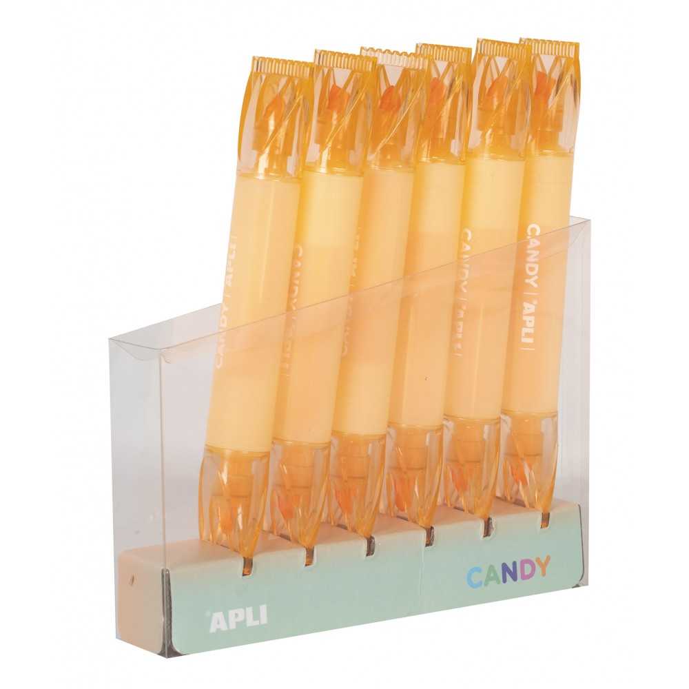 Marcadores Candy Doble Punta Naranja Apli 18277