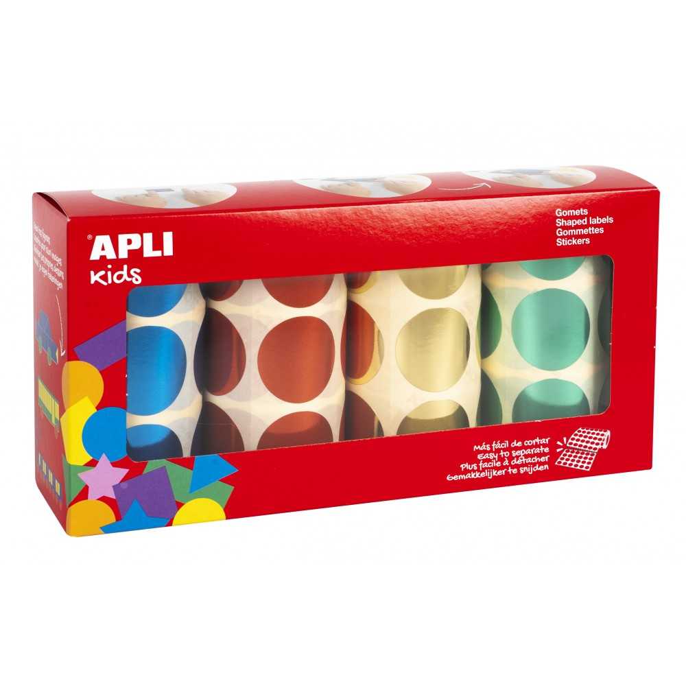Apli 18400 Pack 4 Rollos Gomets Redondos XL Ø33 mm