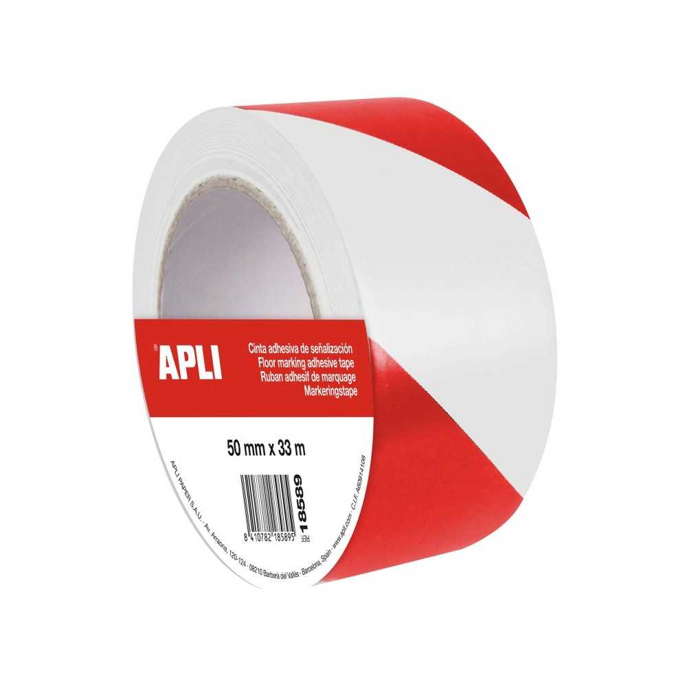 Cinta Señalización Rojo/Blanco PVC 50 mm x 33 m Apli 18589