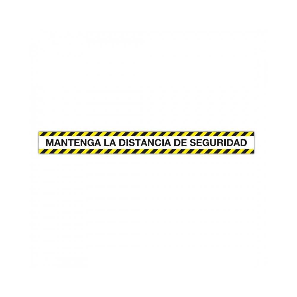 Mantenga Distancia de Seguridad Tira PVC 100x10 cm Apli 18595