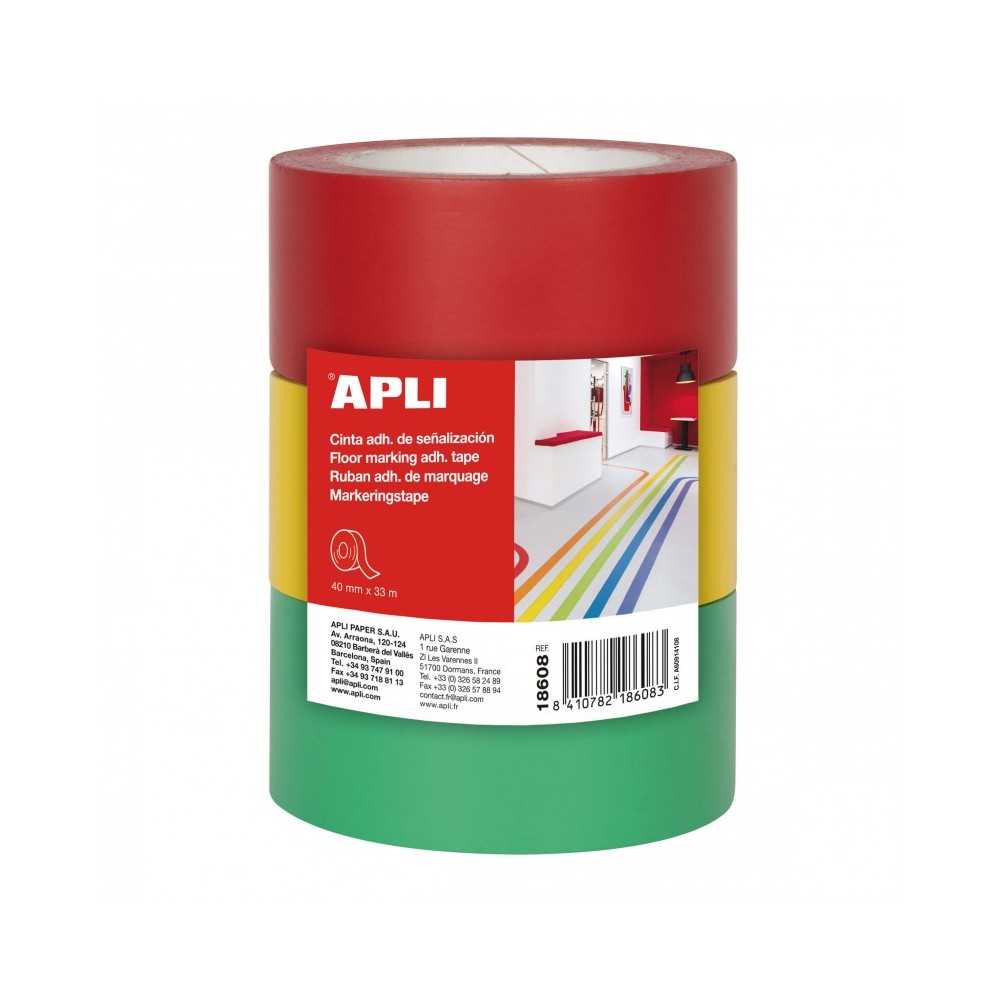 Cintas Adhesivas Señalización PVC 40 mm x 33 m Apli 18608