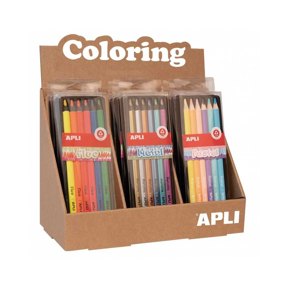 Expositor Set Lápices Jumbo 12 Cajas Apli 18587 Compraetiquetas