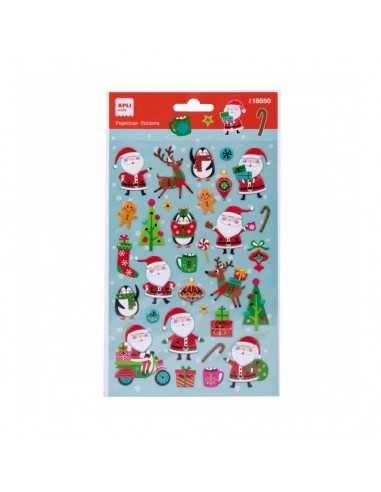 Pegatinas Navidad Papá Noel Vespa 1 Hoja Apli 18550