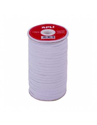 Goma Elástica Plana Blanca 5 mm x 100 m Apli 18675