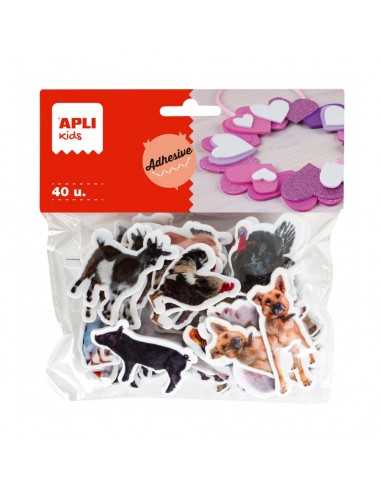 Goma Eva Forma Animales Granja Adhesivos 40u.