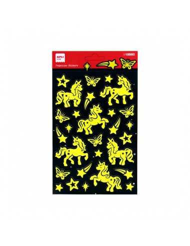 Apli 18560 Bolsa Pegatinas Luminiscentes Unicornios 1H
