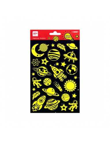 Apli 18561 Bolsa Pegatinas Luminiscentes Espacio 1H