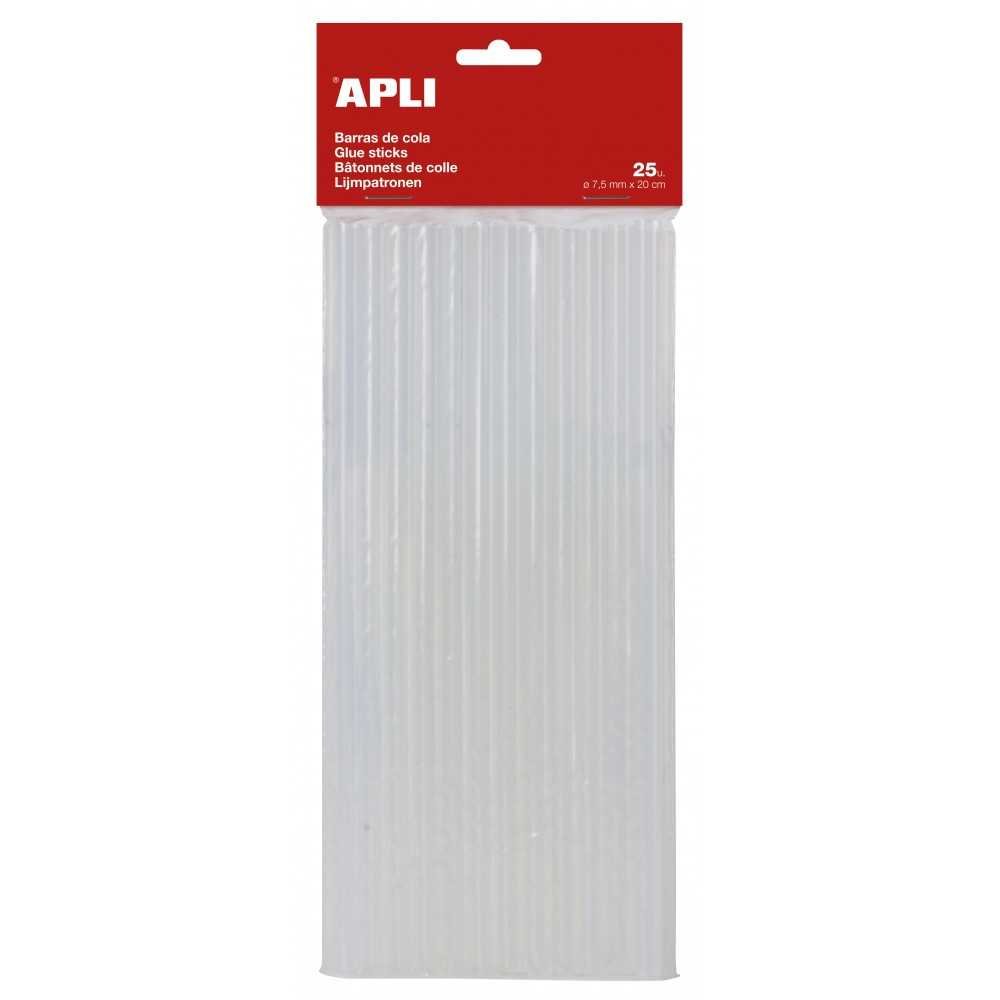 Barras de Silicona Transparente Ø 7,5 mm x 20 cm 25 Uds Apli 17003