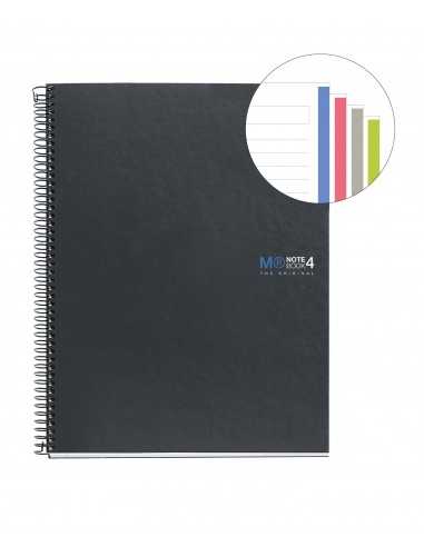 NoteBook Original Cartón Grafito Rayas A4 160h