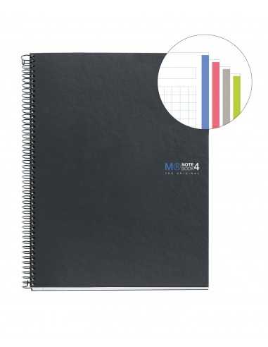 NoteBook Original Cartón Grafito A5 160h 4 Colores