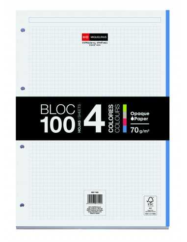 Bloc Encolado 100 Hojas 4 Colores