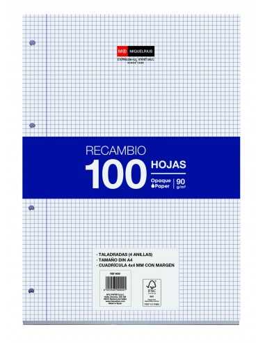 Recambio Hojas Sueltas 4x4 mm 4 Taladros MR9009