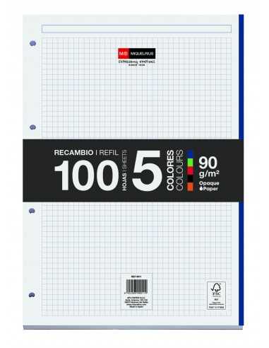 Recambio 100 Hojas Sueltas 5x5 5 Colores MR9011
