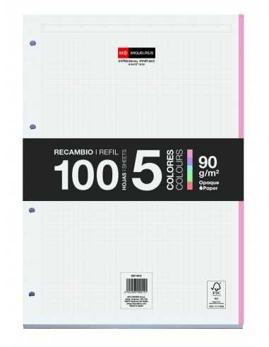Recambio 100 Hojas Sueltas 5x5 5 Colores Pastel MR9012