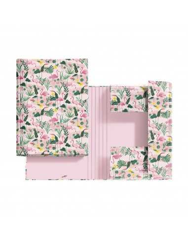Carpeta Solapa Motivo Flamingo