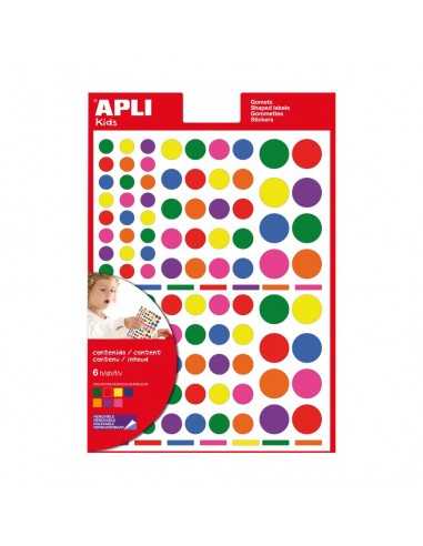 Apli 12970 Bolsa Gomets Redondos Multicolor 6H