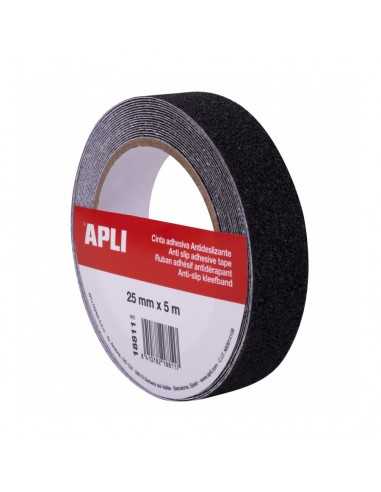 Cinta Adhesiva Antideslizante Negra 25mm x 5m Apli 18811
