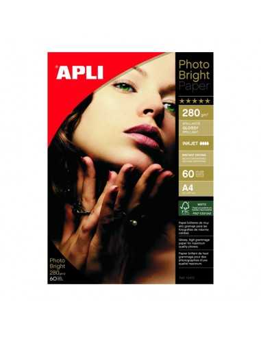 Papel Fotográfico Acabado Brillante A4 60H Apli 10413