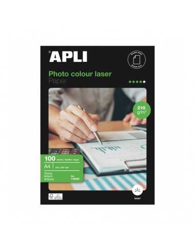 Papel Fotográfico Color Láser Brillante A4 100H Apli 11833
