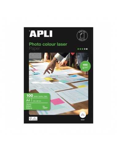 Papel Fotográfico Color Láser Brillante A4 100H Apli 11817
