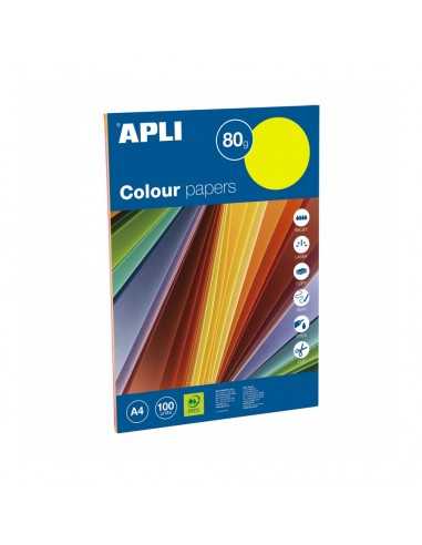 Papel Colores Flúor Surtidos A4 100H Apli 15280