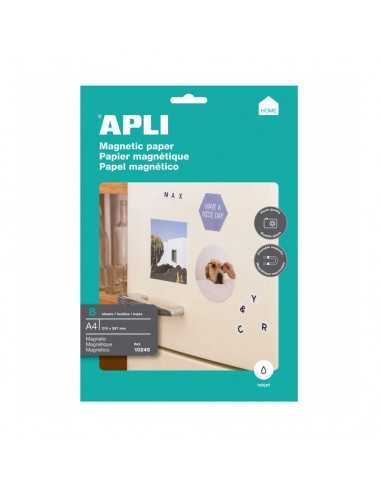 8 Hojas de Papel Magnético A4 210x297 mm 650 gr Apli 10245