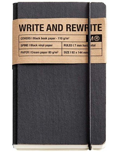 Cuaderno 1839 Just Black Cartón Rígido 90x140mm