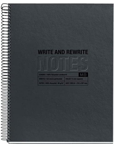 Notebook Eco Basics Cartón Reciclado A4 120h Color Negro