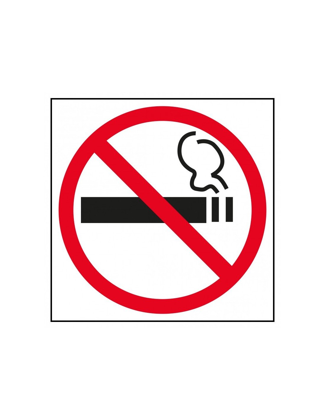 Laboratorio Viaje cebra Etiqueta Señalización Prohibido Fumar 114 x 114 mm