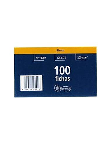 Paquete Fichas Sin Rayar 75x125mm MR